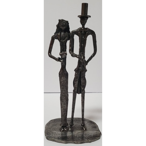 McPhail Collection Other - John McPhail Wedding Sculpture Scotland Metal Bride & Groom Top Hat Veil Flowers